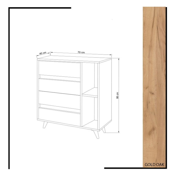 Hanah Home Cómoda Tsela Roble y Blanco
